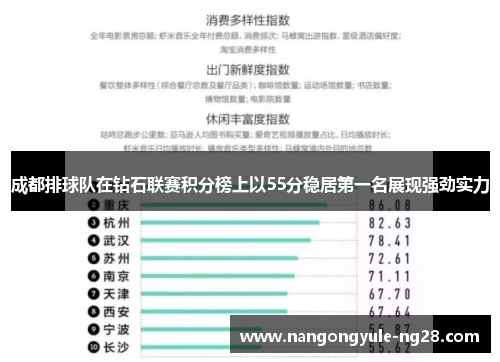 成都排球队在钻石联赛积分榜上以55分稳居第一名展现强劲实力